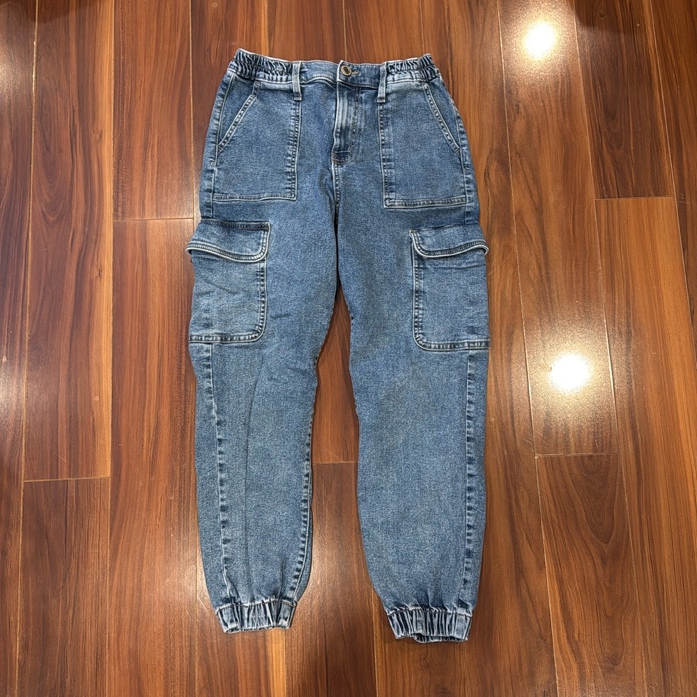Cargo high rise mom jeans 7/28W